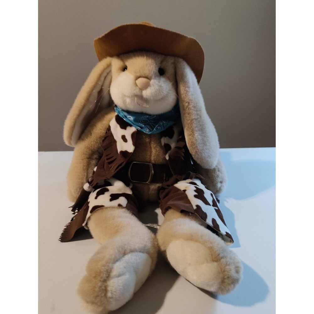 Aurora A&A Plush Inc Vintage Cowboy Themed Plush Rabbit Rare Collectible